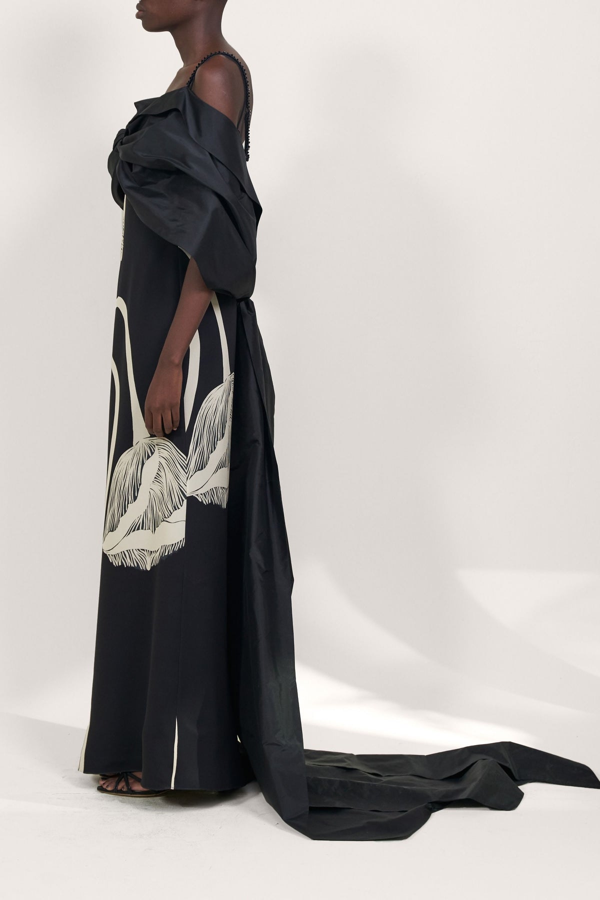 Robe Portraying Life en soie - Noir