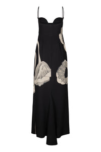 Robe Portraying Life en soie - Noir