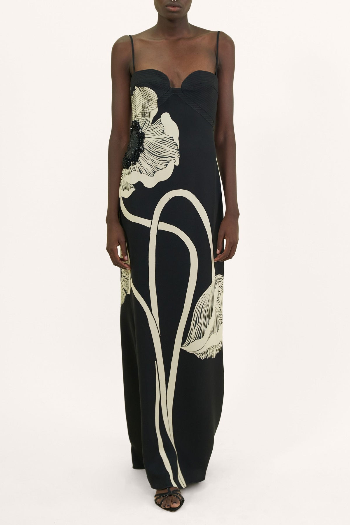 Robe Portraying Life en soie - Noir