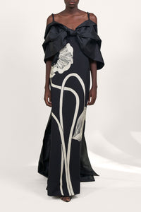 Robe Portraying Life en soie - Noir