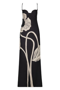 Robe Portraying Life en soie - Noir