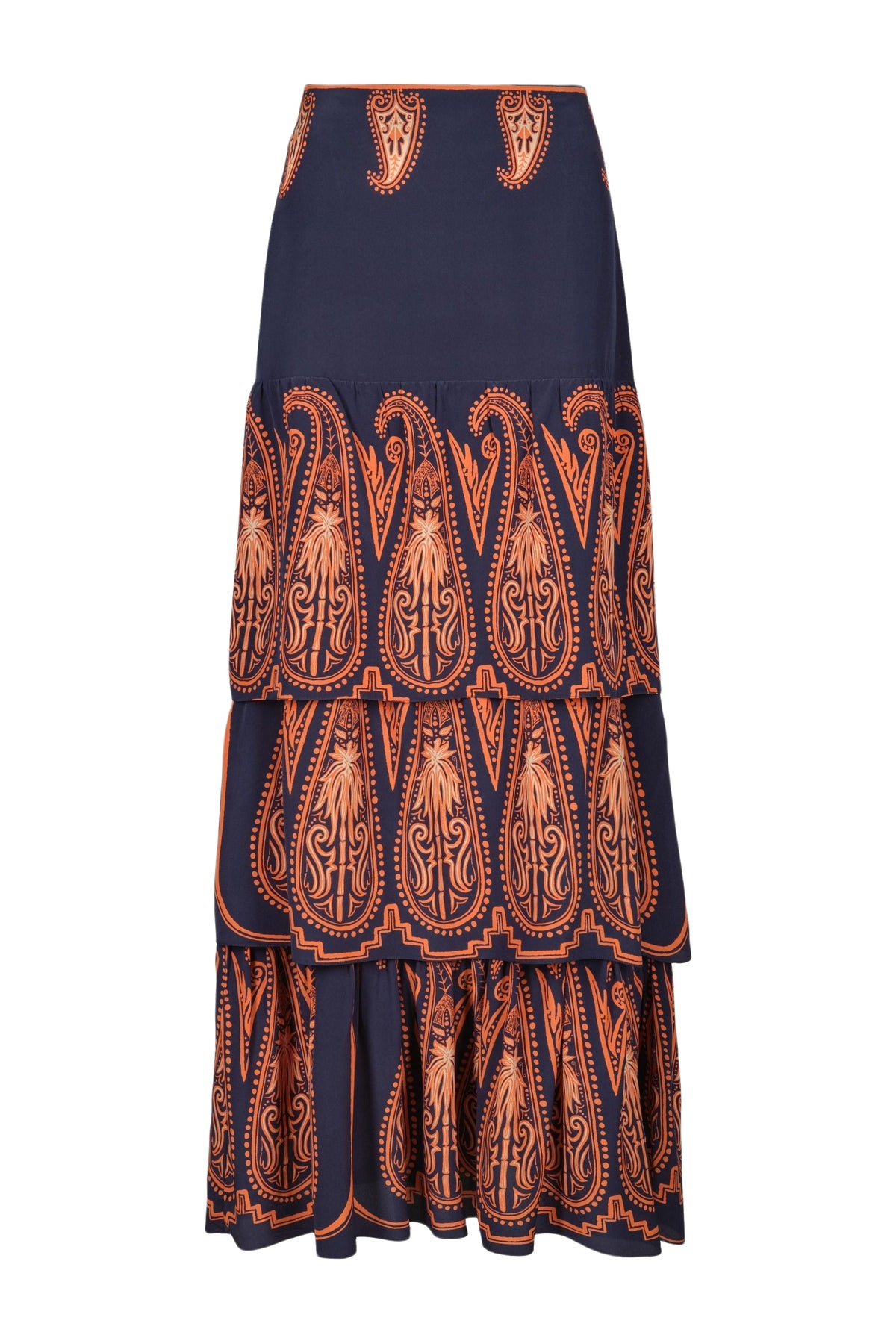 Jupe Persian Origin en soie - Bleu marine