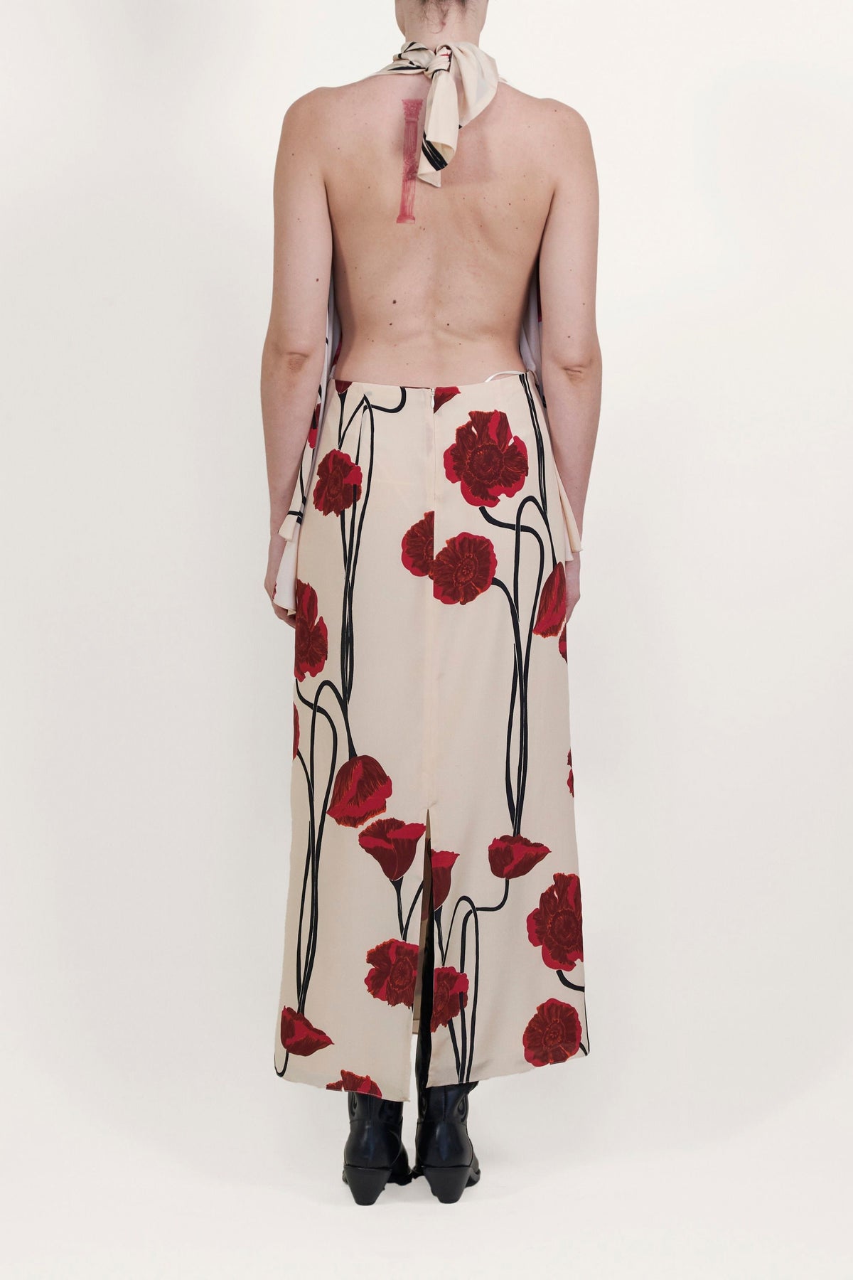 Robe Parajes Lejanos en soie - Rouge