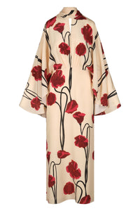 Robe Parajes Lejanos en soie - Rouge