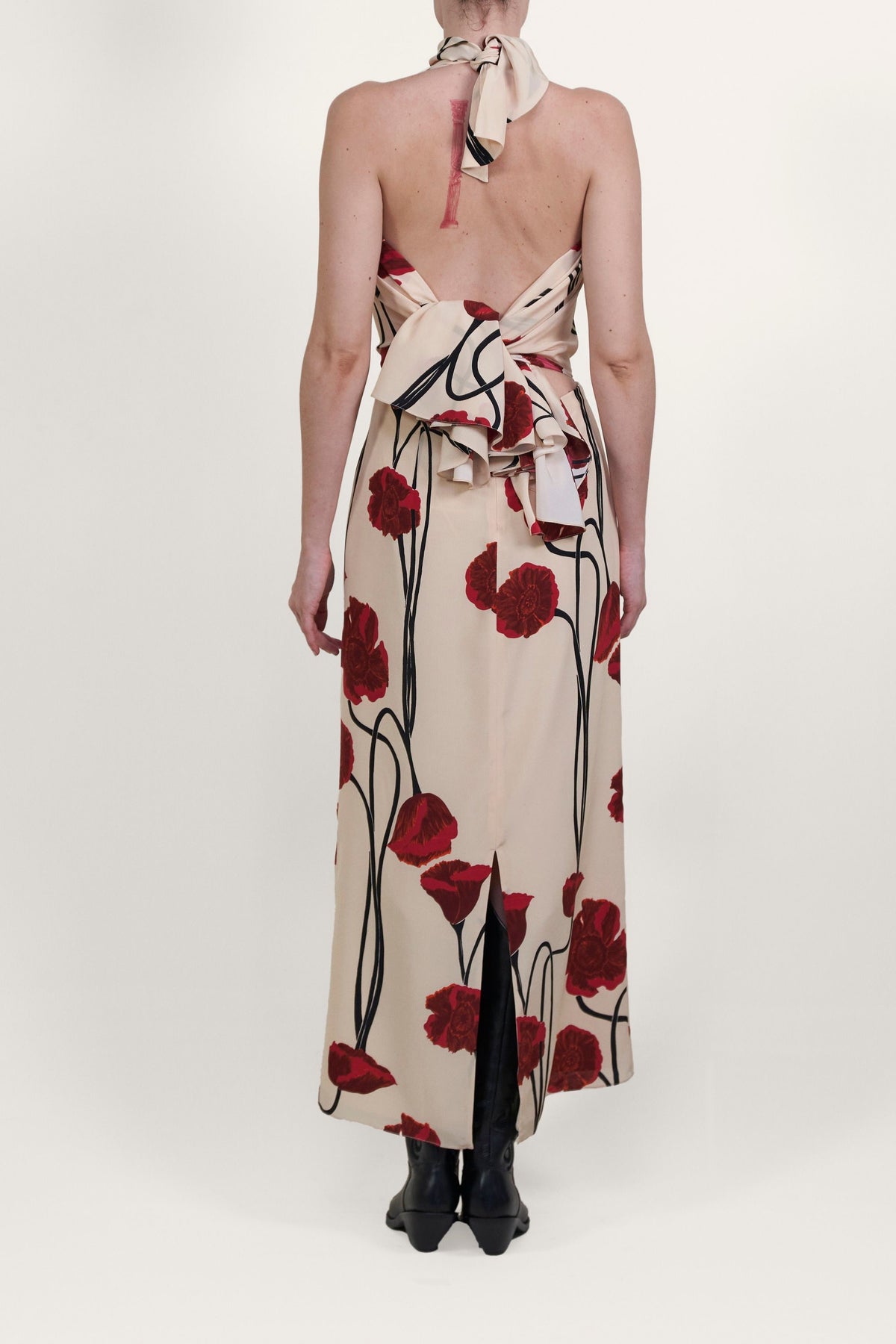 Robe Parajes Lejanos en soie - Rouge