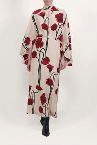 Robe Parajes Lejanos en soie - Rouge