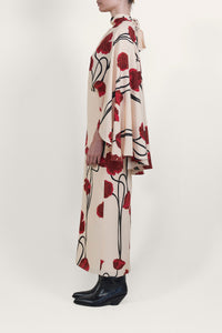Robe Parajes Lejanos en soie - Rouge