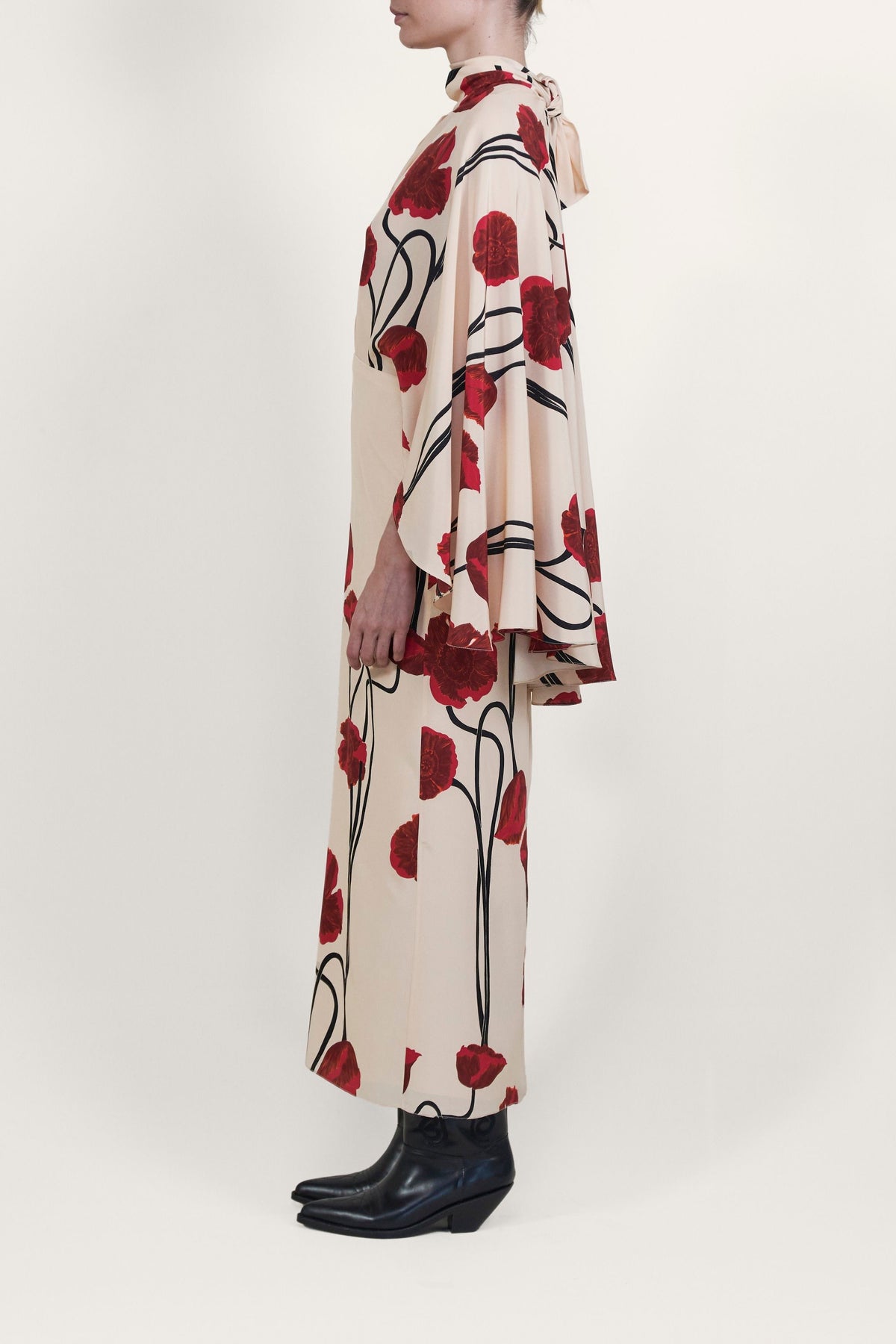 Robe Parajes Lejanos en soie - Rouge