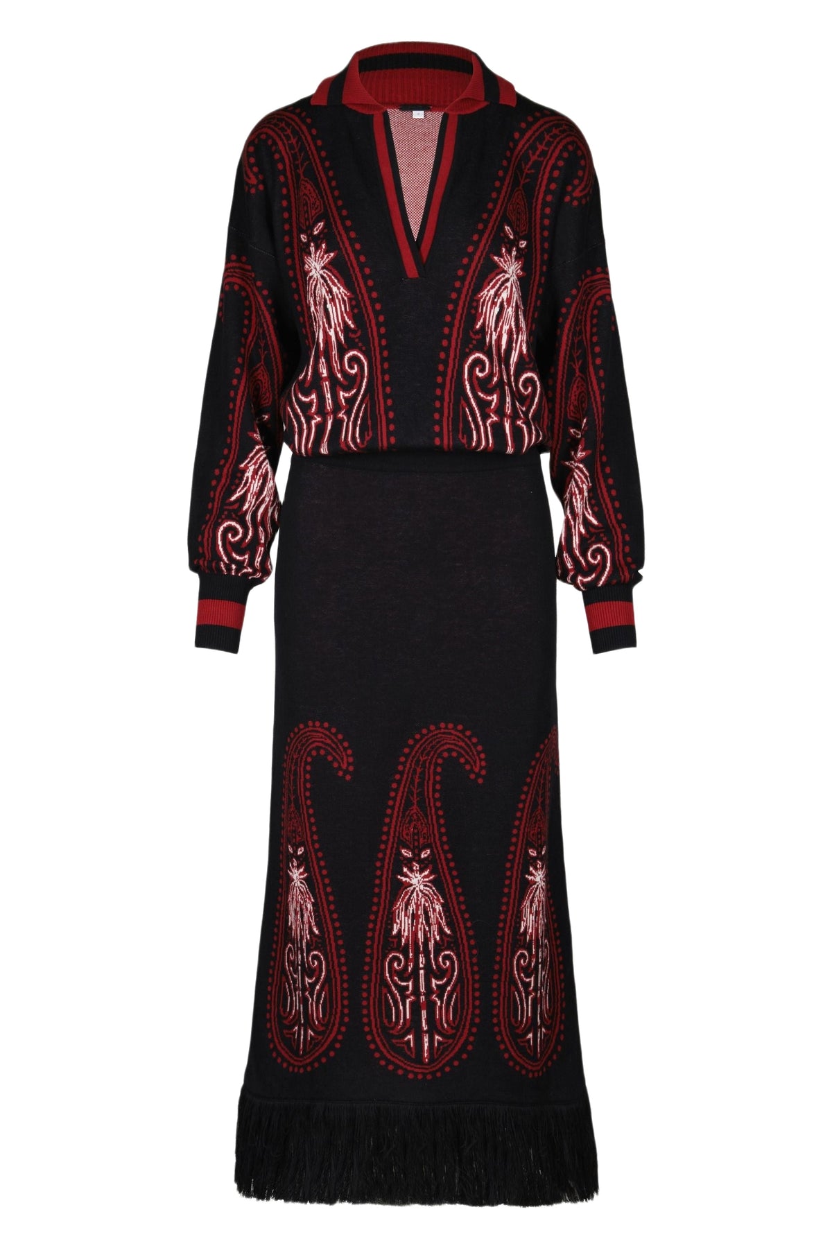 Robe Indian Motifs en coton - Noir