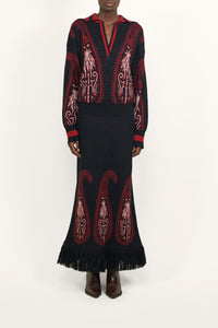 Robe Indian Motifs en coton - Noir