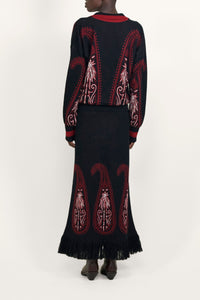 Robe Indian Motifs en coton - Noir