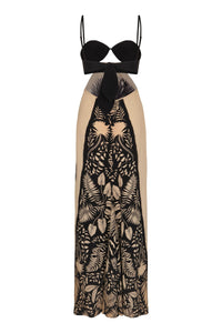 Robe Fascination of the East en soie - Noir