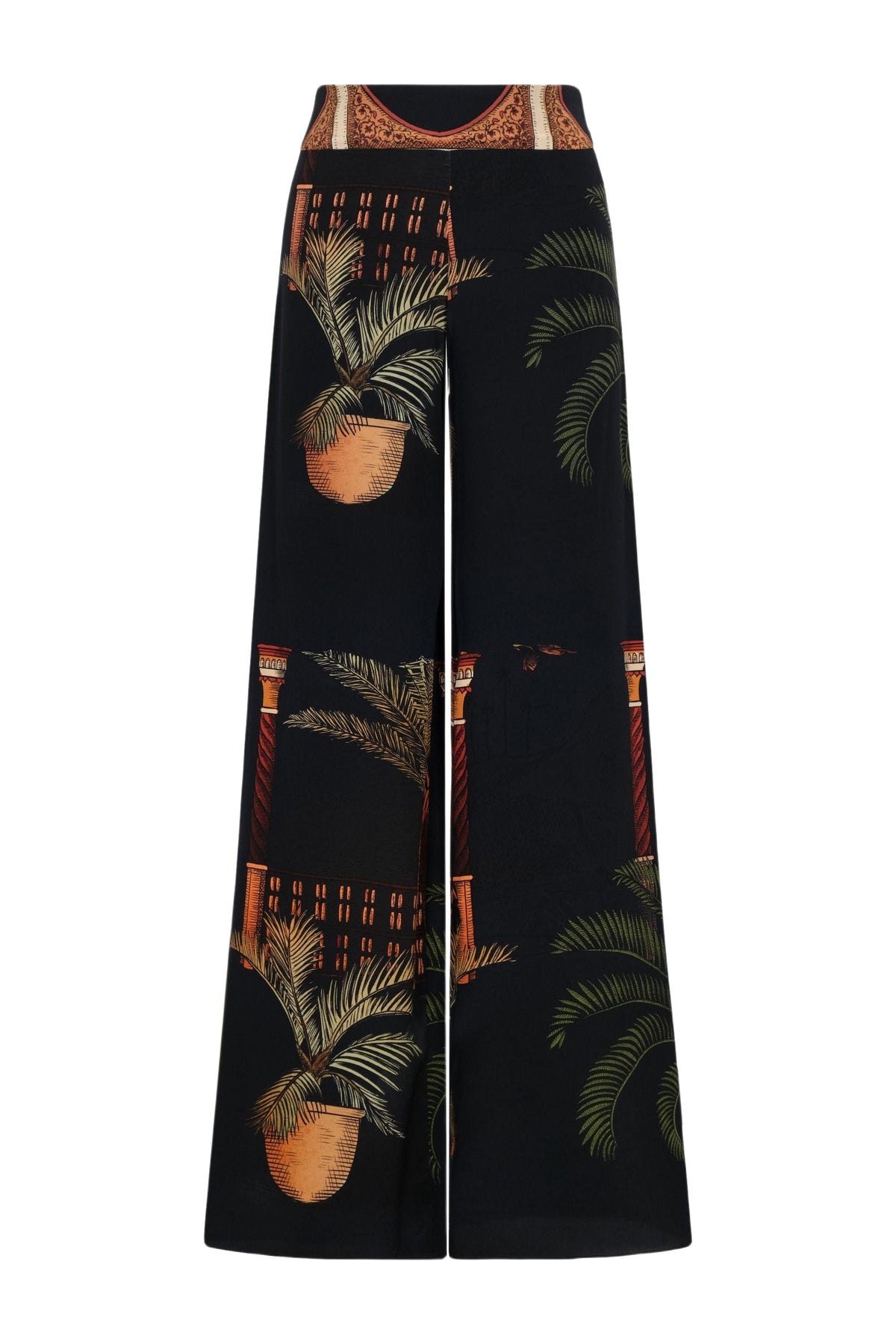 Pantalon Mystic Motif en soie - Bleu marine