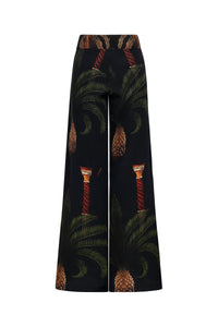 Pantalon Mystic Motif en soie - Bleu marine