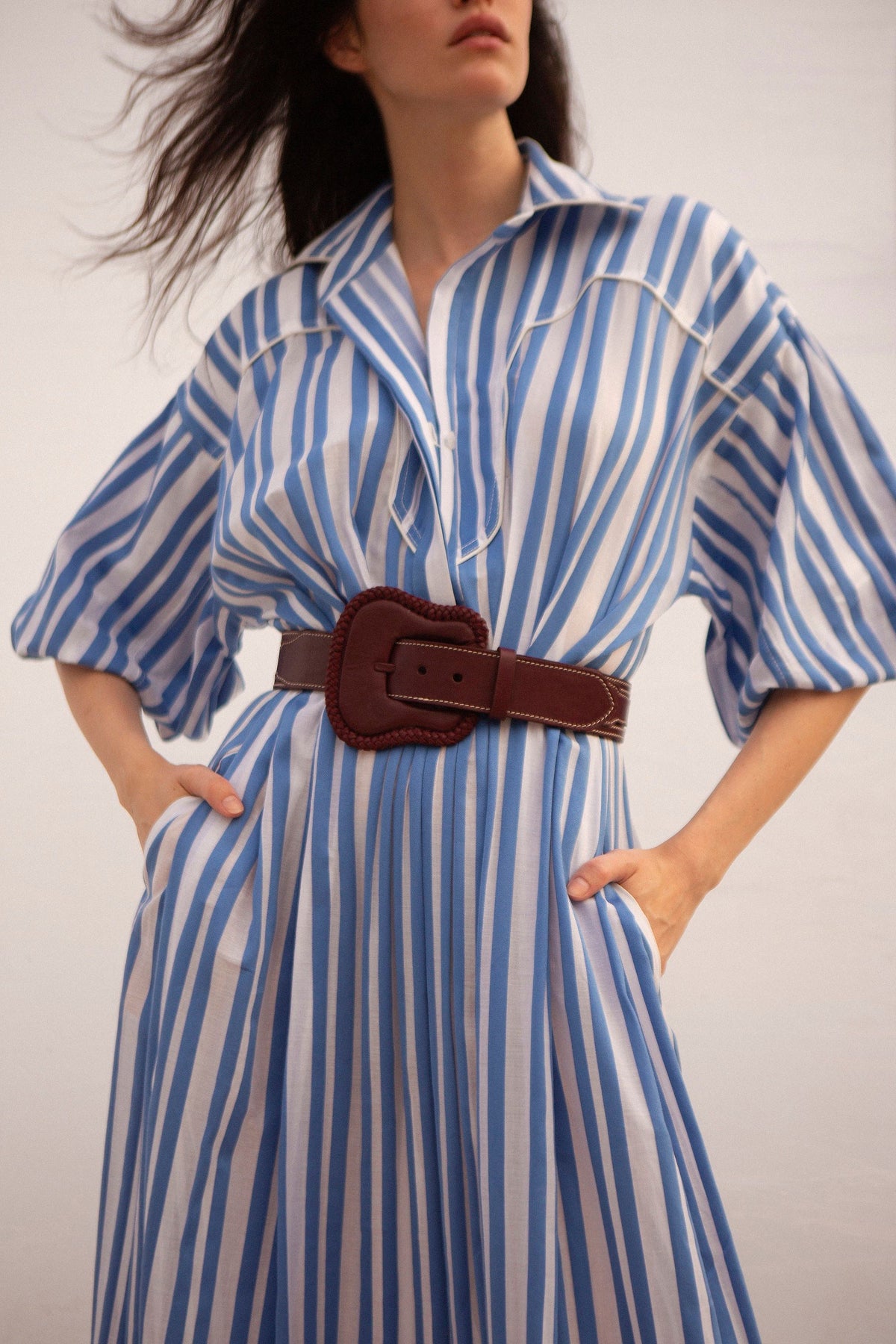 Robe-chemise Buena Mar en coton - Bleu