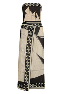 Robe midi Sailboats Pontoon en coton - Noir