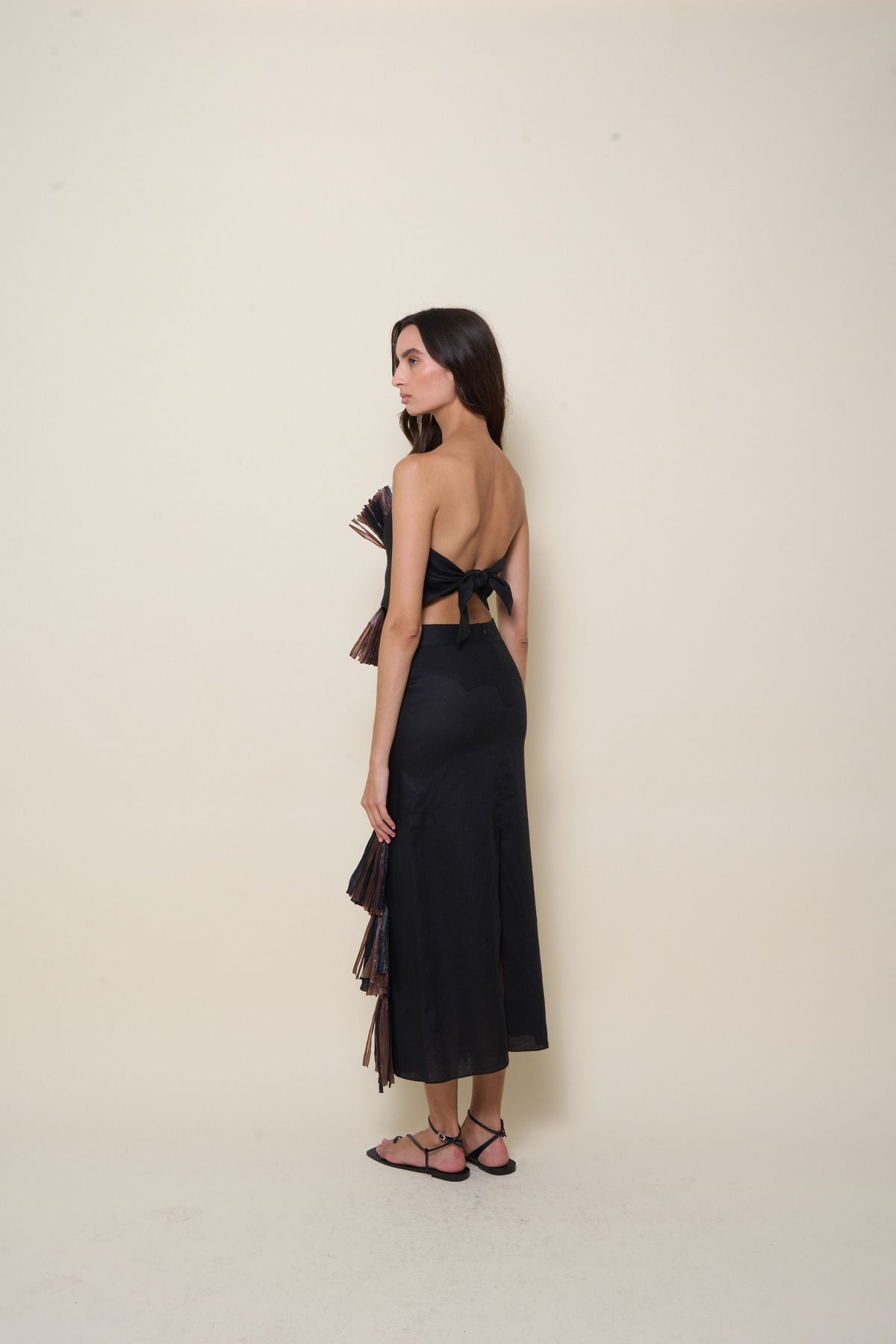 Jupe Mountain Affair en lin - Noir