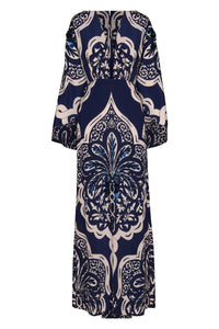 Traditional silk dress - Navy blue