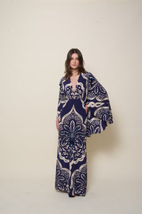 Traditional silk dress - Navy blue