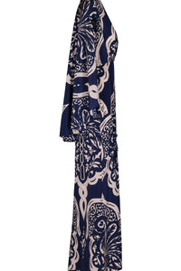 Traditional silk dress - Navy blue