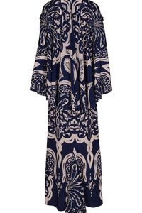 Traditional silk dress - Navy blue