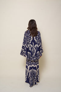 Traditional silk dress - Navy blue