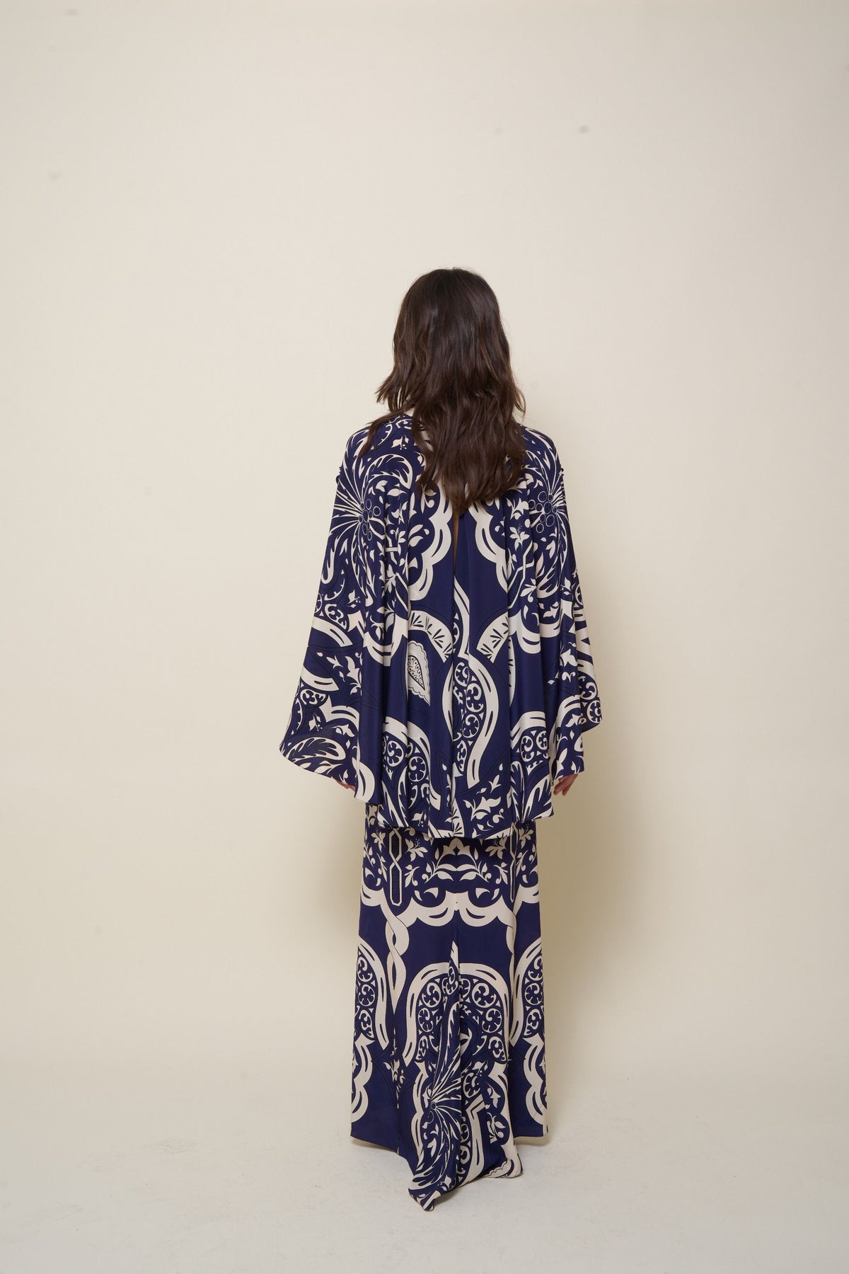 Traditional silk dress - Navy blue