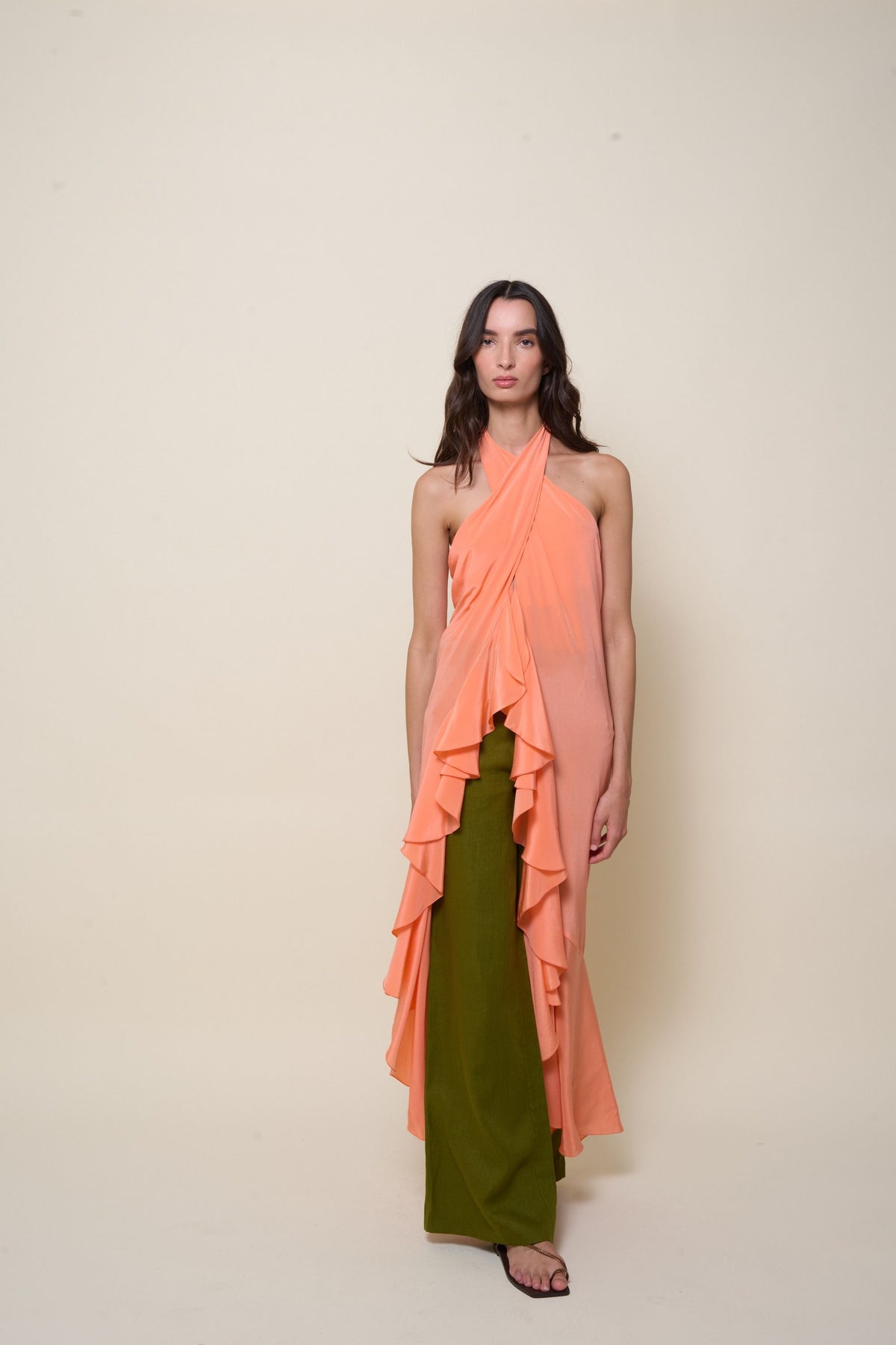 Haut Into The Andalusian Tropic en soie - Orange