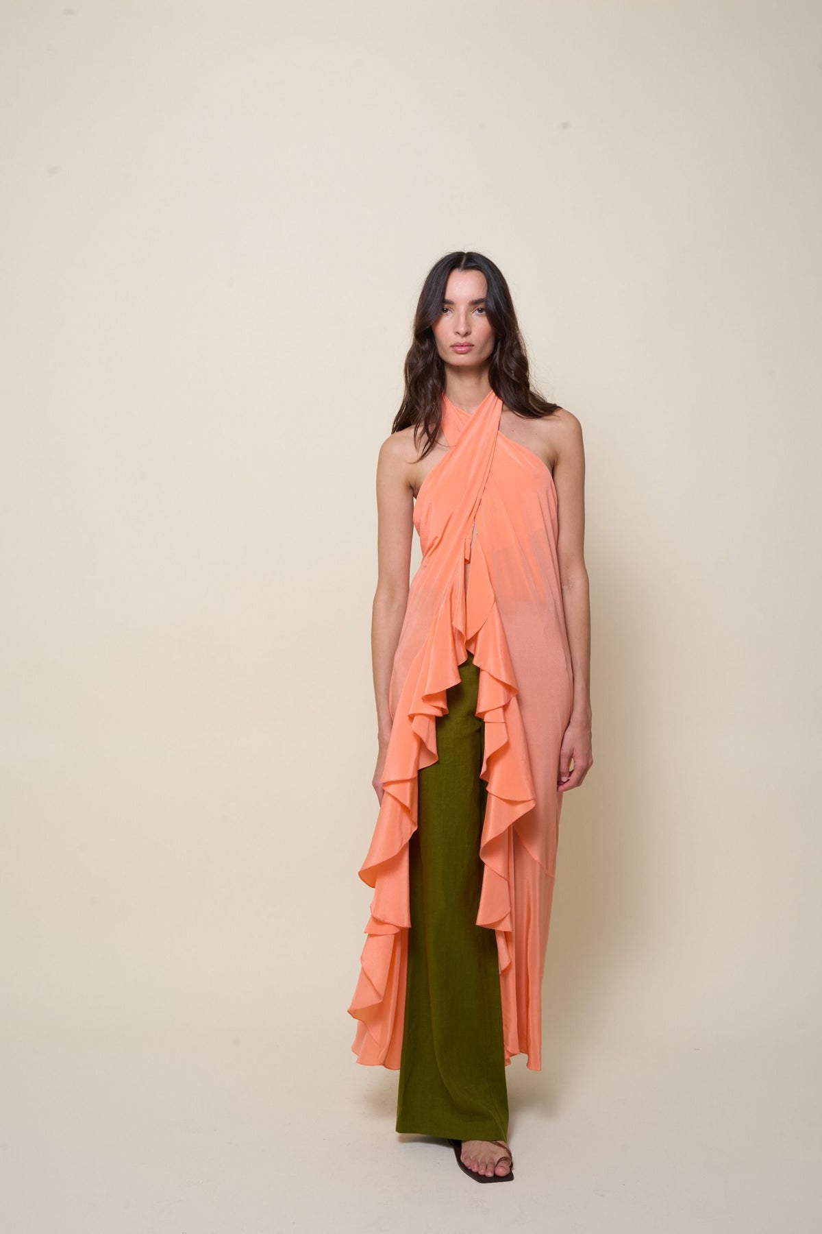 Haut Into The Andalusian Tropic en soie - Orange