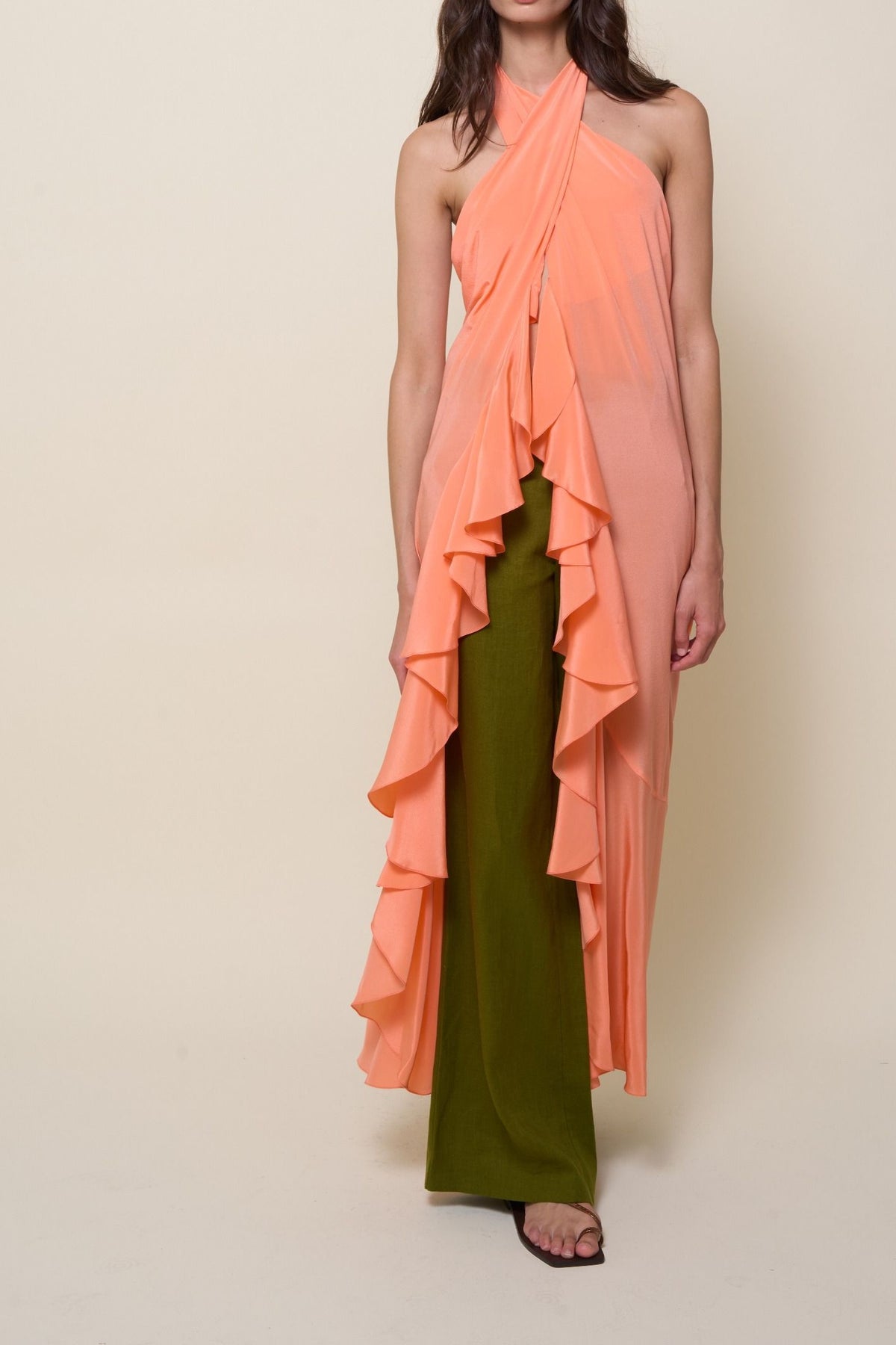 Into The Andalusian Tropic' silk top - Orange