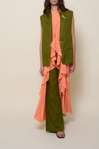 Into The Andalusian Tropic' silk top - Orange
