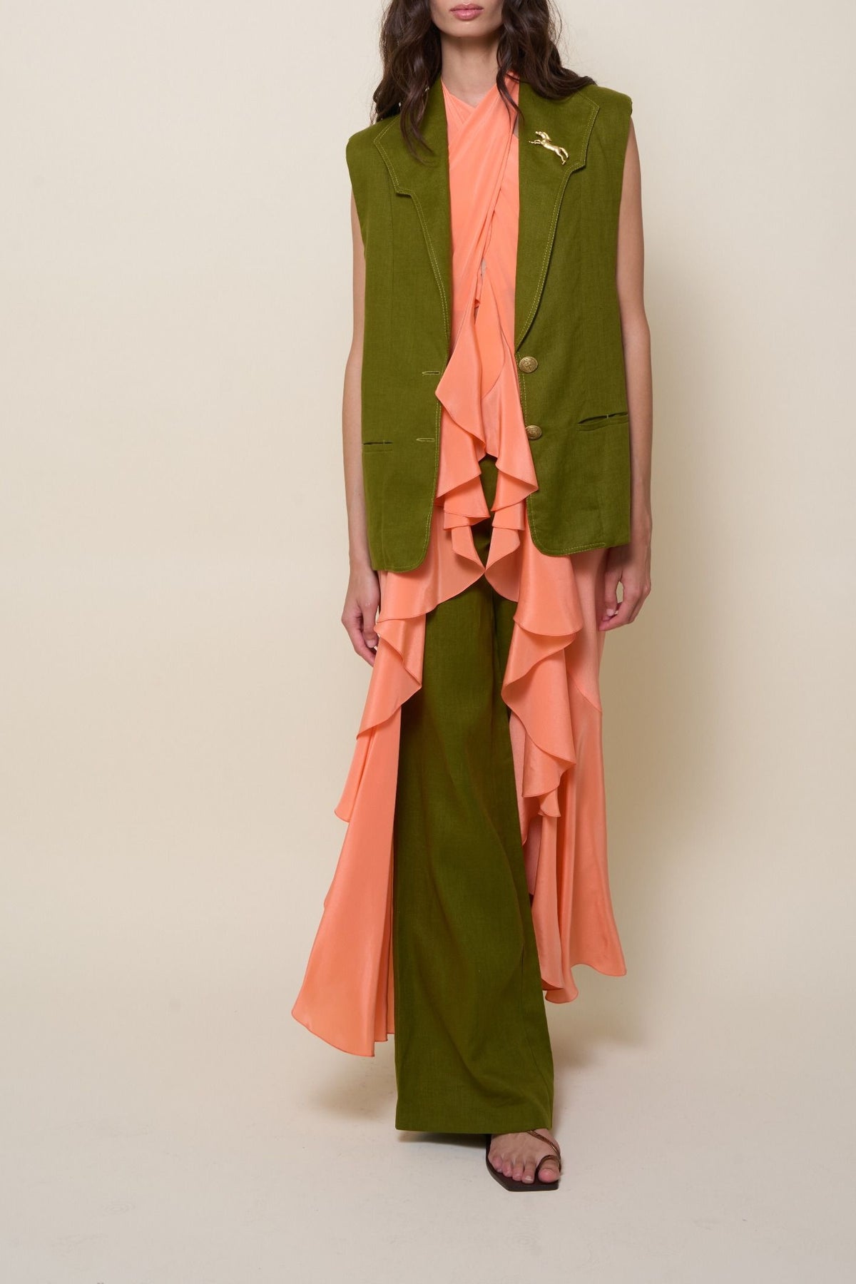 Into The Andalusian Tropic' silk top - Orange