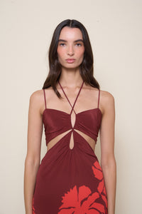 Andalusian Rhythms silk dress - Red