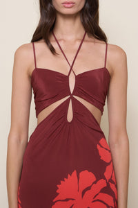 Robe Andalusian Rhythms en soie - Rouge