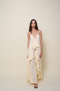 Zambra ruffled linen top - White