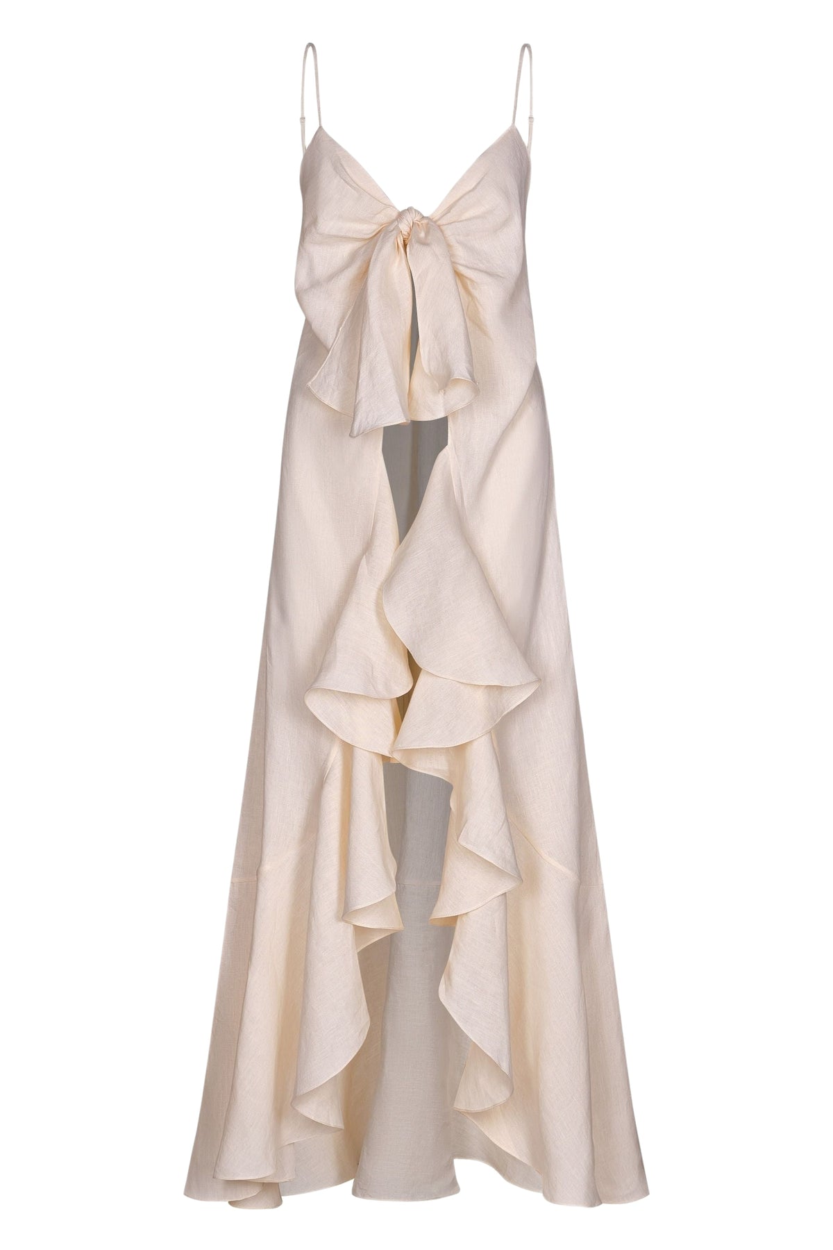 Zambra ruffled linen top - White