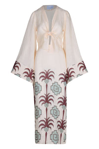 Sailing Flags linen dress - Brown