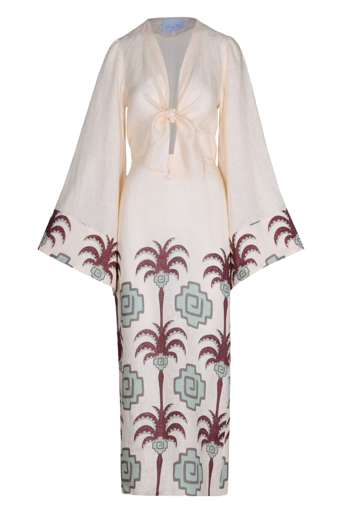 Sailing Flags linen dress - Brown
