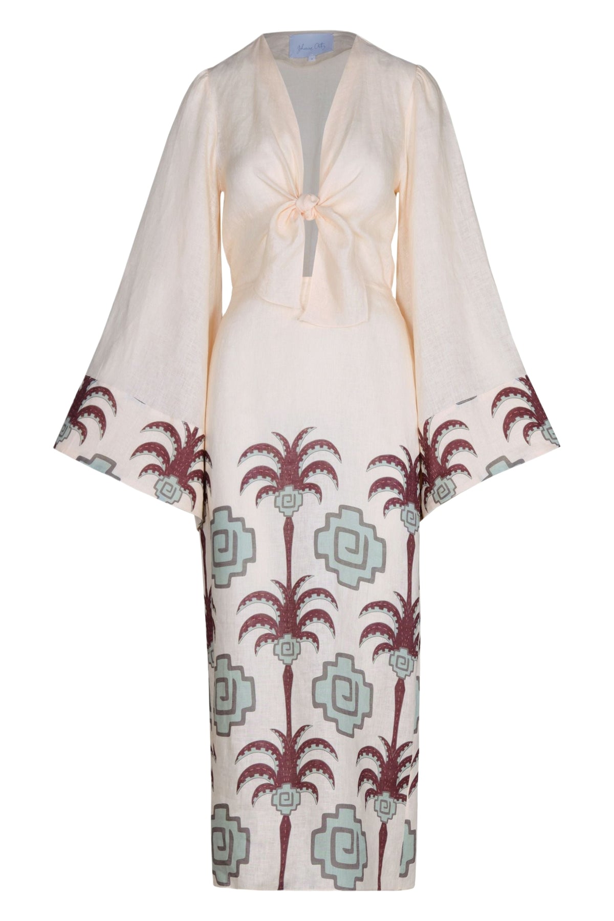 Sailing Flags linen dress - Brown