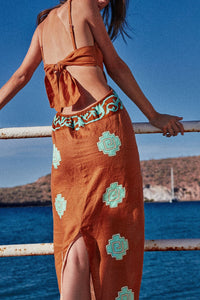 Robe Los Siete Mares en lin - Camel