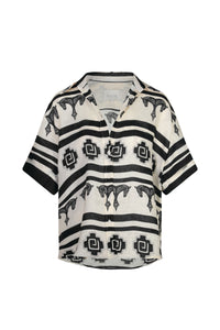 Chemise La Creciente en lin - Noir