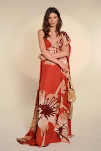 Dreamscape silk dress - Red