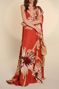 Robe Dreamscape en soie - Rouge