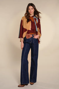 Blouse The West en soie - Marron