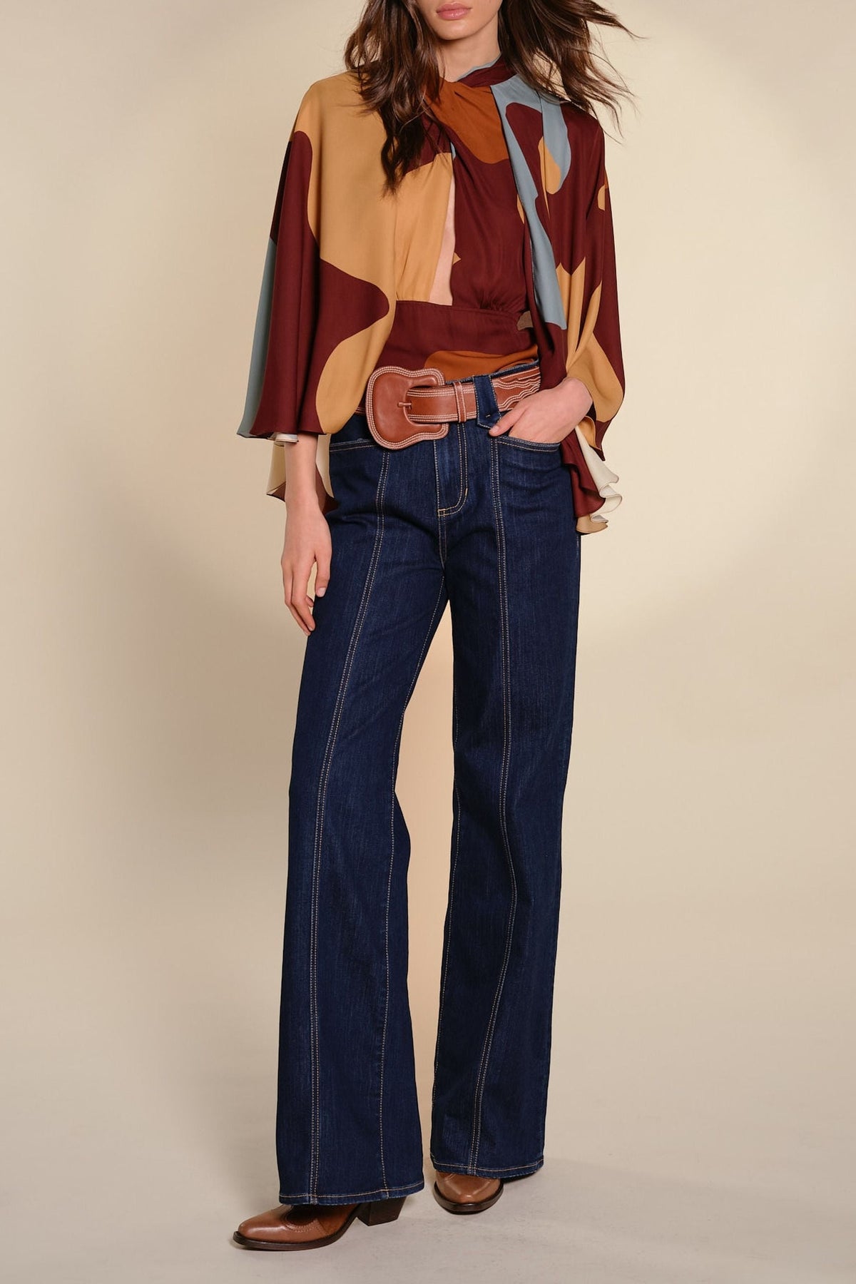 The West silk blouse - Brown
