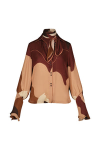 Chemise High Tides en soie - Marron