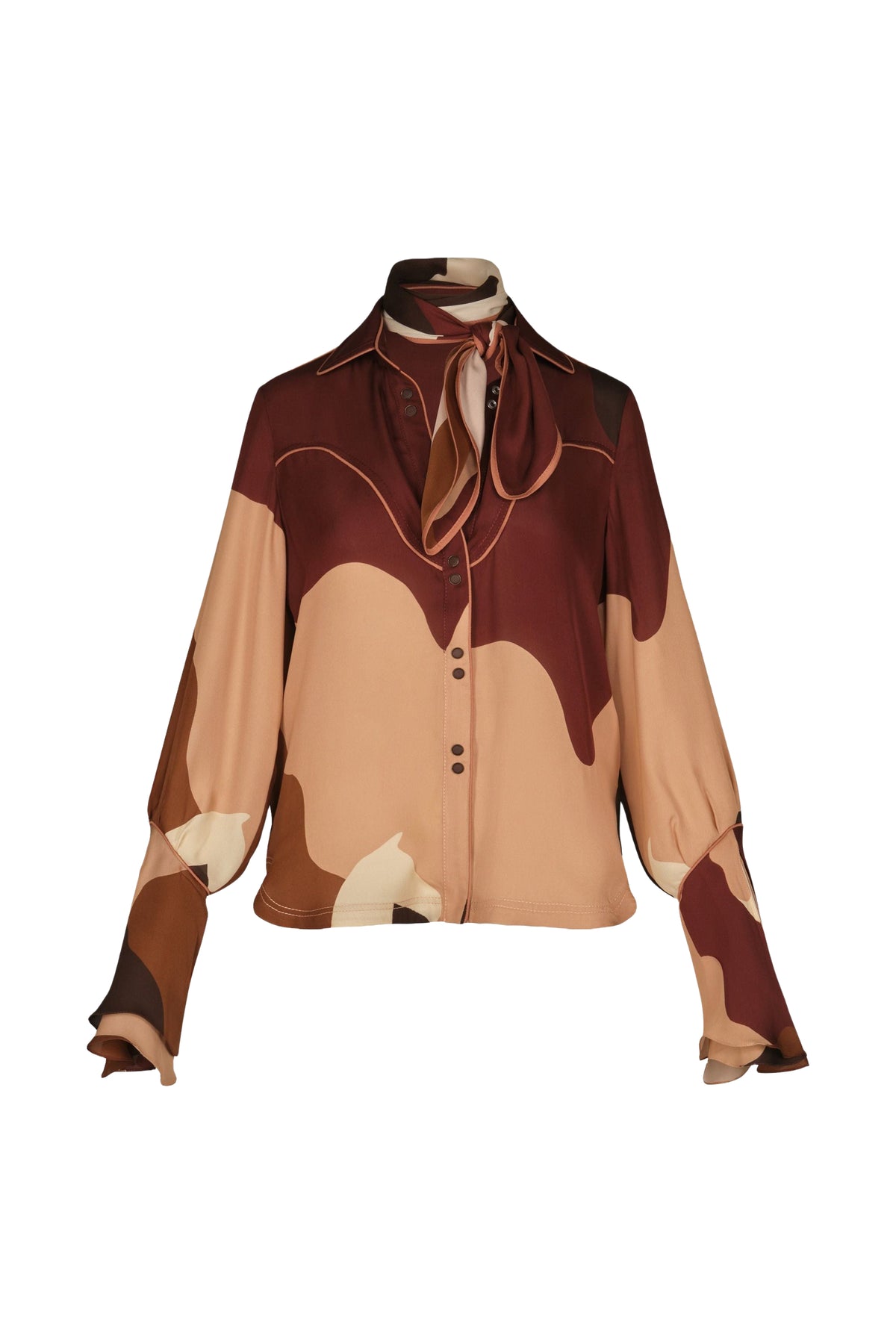 Chemise High Tides en soie - Marron