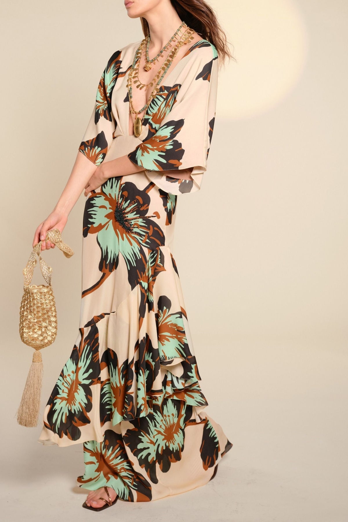 Robe Tesoro Escondido en soie - Vert