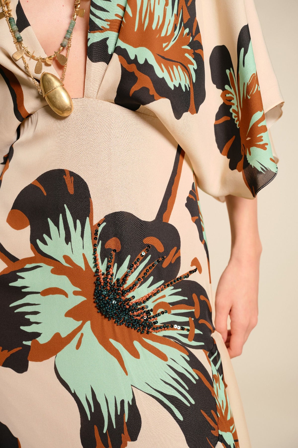 Tesoro Escondido silk dress - Green