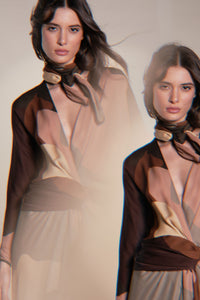 Robe Essence en soie - Marron